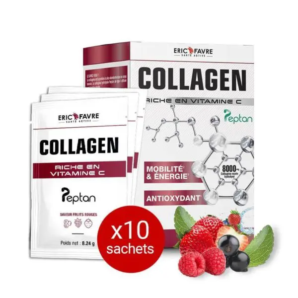 Collagen Peptan en poudre 8000mg – Collagène Marin Hydrolysé + vitamine C – Eric Favre