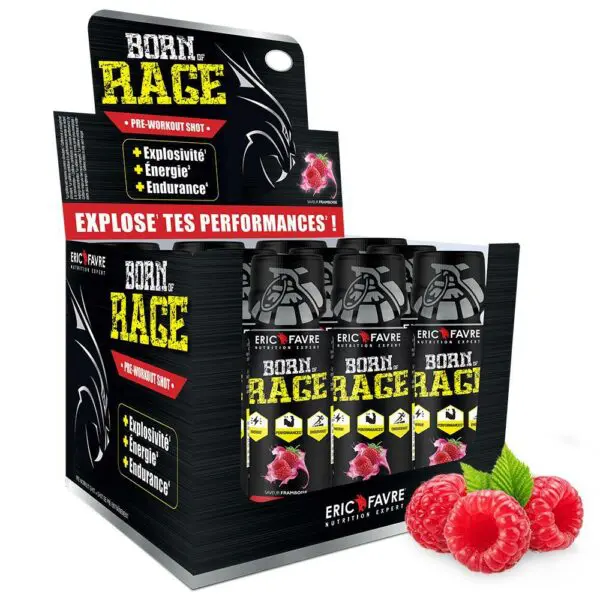 Pré-Workout Born of rage shot – Framboise – 50ml – Eric Favre